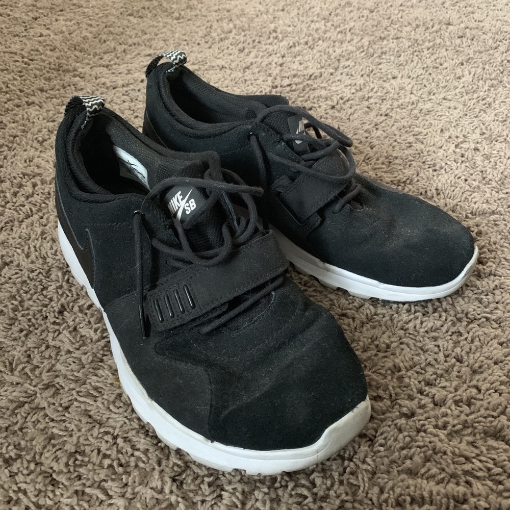 black suede nike sneakers